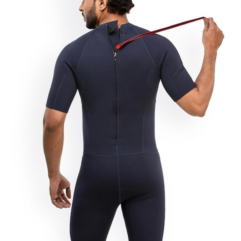 Men Navy Blue Solid Shorty Wetsuit